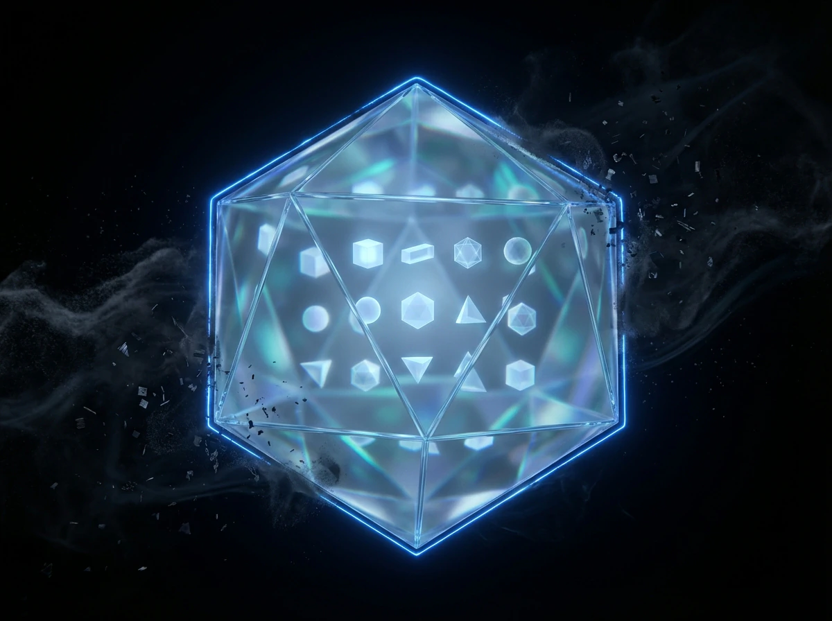Translucent protective sphere enclosing secure digital environment with blue energy barrier